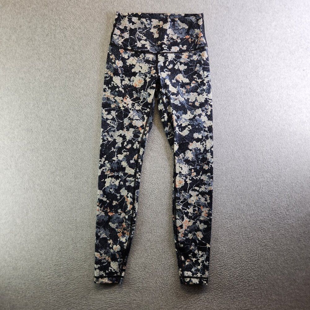 Lululemon Leggings Womens 6 Wunder Under Hi Rise Tight 28" Spring Bloom Multi